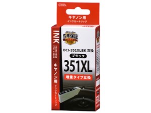 オーム電機 キヤノン用インクカートリッジ BCI-351XLBK互換 染料ブラック 増･･･