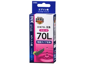 オーム電機 エプソン互換 ICM70L 染料マゼンタ 01-4133 INK-E70LB-M 1コ入 49･･･