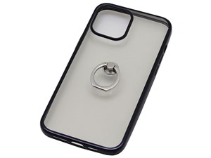 【納期目安：１週間】BAUT iPhone 12 Pro Max用リング付ケースメッキ ブラッ･･･