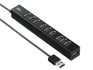 サンワサプライ USB2.0ハブ(10ポート) USB-2H1001BKN
