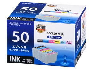 オーム電機 汎用インク エプソン E50-6PNB 1セット 4971275129702