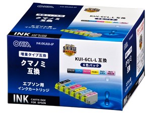 オーム電機 エプソン 増量タイプ クマノミ KUI-6CL-L互換インク(6色パック) I･･･