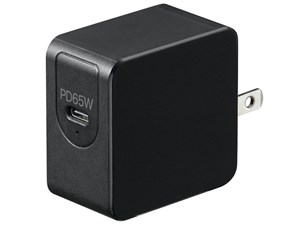 ヤザワ USBアダプター1ポートPD65Wブラック(黒) VFPD65BK