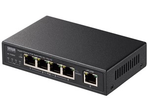 サンワサプライ ギガビット対応PoEスイッチングハブ 5ポート LAN-GIGAPOE52 商品画像1：リコメン堂