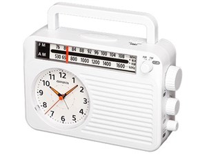 アイワ【aiwa】アナログ時計付きホームラジオ ホワイト FR-AA50W★【家庭用電源と乾電池に対応】 商品画像1：家電のSAKURAchacha