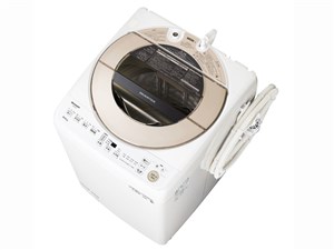 シャープ【SHARP】9kg 全自動洗濯機 ゴールド系 穴なしサイクロン洗浄 ES-GV9･･･