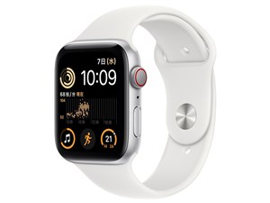MNQ23J/A [シルバー/ホワイトスポーツバンド] Apple Watch SE 第2世代 GPS+Ce･･･