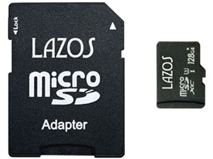 LAZOS ラソス マイクロ SDXC 128GB UHS-I U3 CLASS10 L-B128MSD10-U3 【便配送制限12枚まで】 商品画像1：秋葉Direct