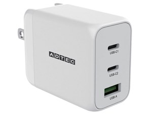 アドテック Power Delivery対応 GaN AC充電器/65W/USB Type-A 1ポート Type-C･･･