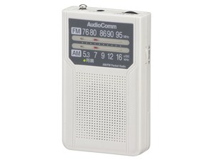 オーム電機 2バンドPラジオ P136 ホワイト RAD-P136N-W