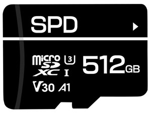microSDXC 512GB UHS-I U3 V30 4K C10 A1対応 超高速R:100MB/s W:80MB/s Nint･･･