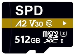 microSDXC 512GB SPD UHS-I U3 V30 4K動画録画 アプリ最適化 Rated A2対応 100MB/s CLASS10 Nintendo Switch/DJI OSMO /GoPro /Insta360 ONE X2 動作確認済