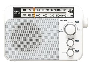 アイワ【aiwa】ホームラジオ ホワイト 電池長持ち長寿命設計 AR-A20W★【家庭用電源と乾電池の2電源対応 防災】 商品画像1：家電のSAKURAchacha