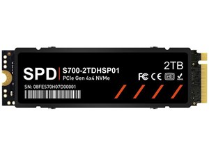 SPD製SSD 2TB PS5動作確認済み M.2 2280 PCIe Gen4x4 NVMe DRAM ヒートシンク･･･