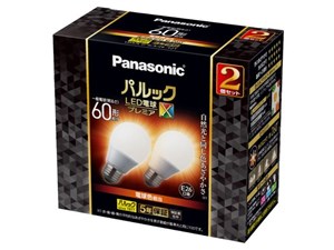 パナソニック パルック LED電球 プレミアX 7.4W 2個入(電球色相当) 自然光と･･･