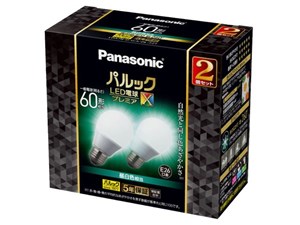 パナソニック パルック LED電球 プレミアX 7.3W 2個入(昼白色相当) 自然光と･･･