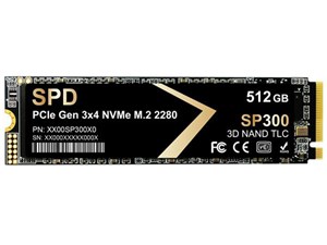 SPD製SSD 512GB M.2 2280 PCIe Gen3x4 NVMe R: 3500MB/s W: 2700MB/s 3D NAND TLC SP300-512GNV3 5年保証 送料無料 商品画像1：spdonline