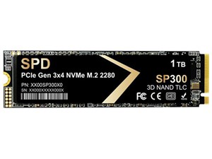 SPD製SSD 1TB M.2 2280 PCIe Gen3x4 NVMe R: 3500MB/s W: 3200MB/s 3D NAND TLC SP300-1TNV3 5年保証 送料無料 商品画像1：spdonline