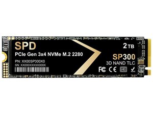 SPD製SSD 2TB M.2 2280 PCIe Gen3x4 NVMe R: 3400MB/s W: 3000MB/s 3D NAND TLC SP300-2TNV3 5年保証 送料無料 商品画像1：spdonline
