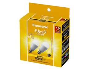 パナソニック パルック LED電球 7.1W 2個セット(温白色相当) 配光角180度で広･･･
