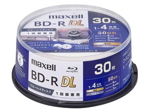 マクセル 録画用ブルーレイディスク(BD-R DL/スピンドル) BRV50WPG.30SP