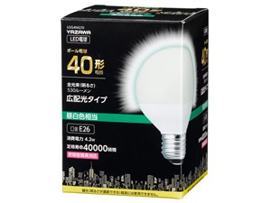 ヤザワ G70ボール形LED 40W相当 E26 N色(昼白色) LDG4NG70