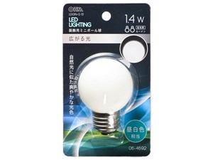 オーム電機 LEDミニボール球装飾用 G50/E26/1.4W/88lm/昼白色  LDG1N-G-13