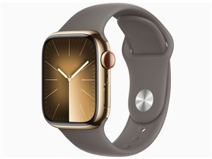 Apple Watch Series 9 GPS+Cellularモデル 41mm MRJ53J/A [ゴールドステンレススチールケース/クレイスポーツバンド S/M] 商品画像1：あるYAN