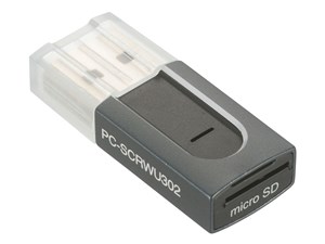 オーム電機 microSD専用カードリーダー TypeAコネクタ  PC-SCRWU302-H