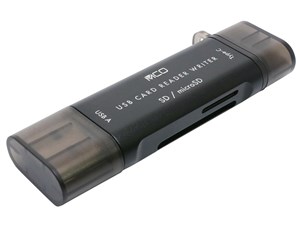 【納期目安：１週間】ミヨシ SDカードリーダ Type-C and A USB3.0 USR-CSD4/B･･･