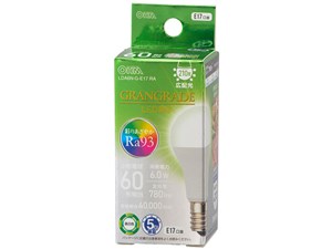 オーム電機 LED電球 小形(Ra93/60形相当/昼白色/780lm/6.0W/E17/広配光210°/･･･