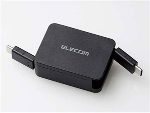 エレコム タイプC ケーブル 巻き取り ( Type C to C ) 0.7m PD 60W ブラック ･･･