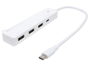 【納期目安：１週間】ミヨシ USB PD100W充電対応 USB2.0ハブ ホワイト USH-CA･･･