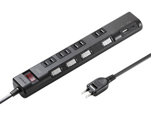 サンワサプライ 節電タップ TAP-B107UC-1BK