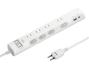 サンワサプライ 節電タップ TAP-B107UC-2W