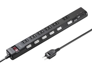 サンワサプライ 節電タップ TAP-B108UC-1BK