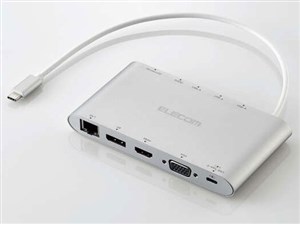 Type C ドッキングステーション 11-in-1 USB-C ×1 USB-A ×3 HDMI ×1 DisplayPort ×1 VGA ×1 SD+microSD ×1 商品画像1：リコメン堂