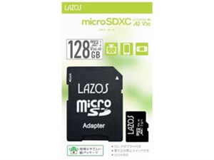 lazos microSDカード V30 A2 L-B128MSD10-U3V30A2 【ネコポス便配送制限12点まで】 商品画像1：秋葉Direct