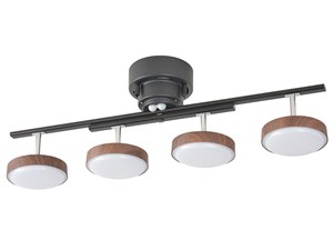 オーム電機 LT-YLS4RC-K LED4灯シーリングライト  ダークブラウン