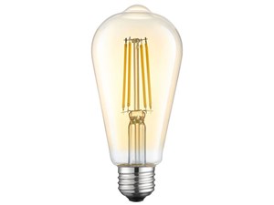 東芝【TOSHIBA】E26口金 LED調光フィラメント電球 アンバー ST形 40W形相当 ･･･