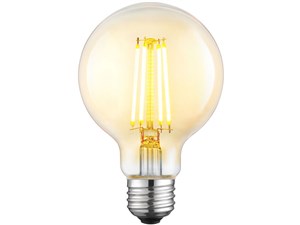 東芝【TOSHIBA】E26口金 LED調光フィラメント電球 アンバー G形 60W形相当 電･･･