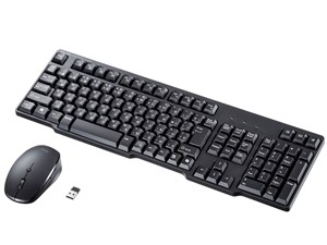 サンワサプライ 静音マウス付ワイヤレスキーボード SKB-WL40ASETBK