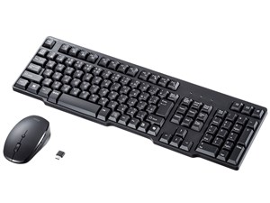 サンワサプライ 静音マウス付ワイヤレスキーボード SKB-WL40CSETBK