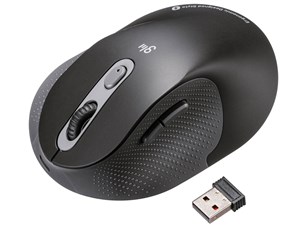 MA-EWBBS528LBK 静音ワイヤレスエルゴノミクスコンボマウス（2.4GHzワイヤレ･･･