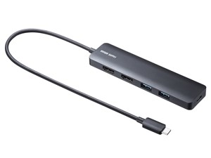 サンワサプライ USB Type-C ドッキングステーション USB-5TCHHPS22BK