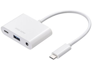サンワサプライ イヤフォンジャック付きType-Cハブ USB-5TCPA23W
