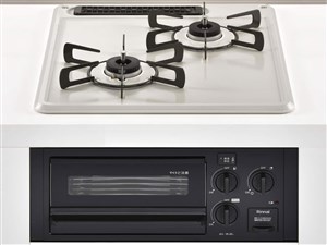 RB2K3H3SAB 12A13A シェルグレー 2口 ビルトインガスコンロ 水無し片面焼タイプ 商品画像1：アキバ流通Kaago店