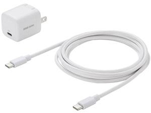ACA-PD113SETW USB PD対応キューブ型AC充電器 (PD20W・Type-Cケーブル付属)