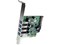 SuperSpeed USB 3.0 4ポート増設PCI Expressインターフェースカード 4x USB 3.0 拡張用PCIe x1 接続ボード SATA(15ピン)電源端子付き PEXUSB3S4V 商品画像3：123market