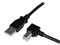 1m USB 2.0 ケーブル タイプA (オス) - タイプB/L型右向き (オス) ブラック USBAB1MR 商品画像1：123market